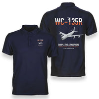 Thumbnail for WC-135R Constant Phoenix design on navy blue double-side polo t-shirt, double-side print