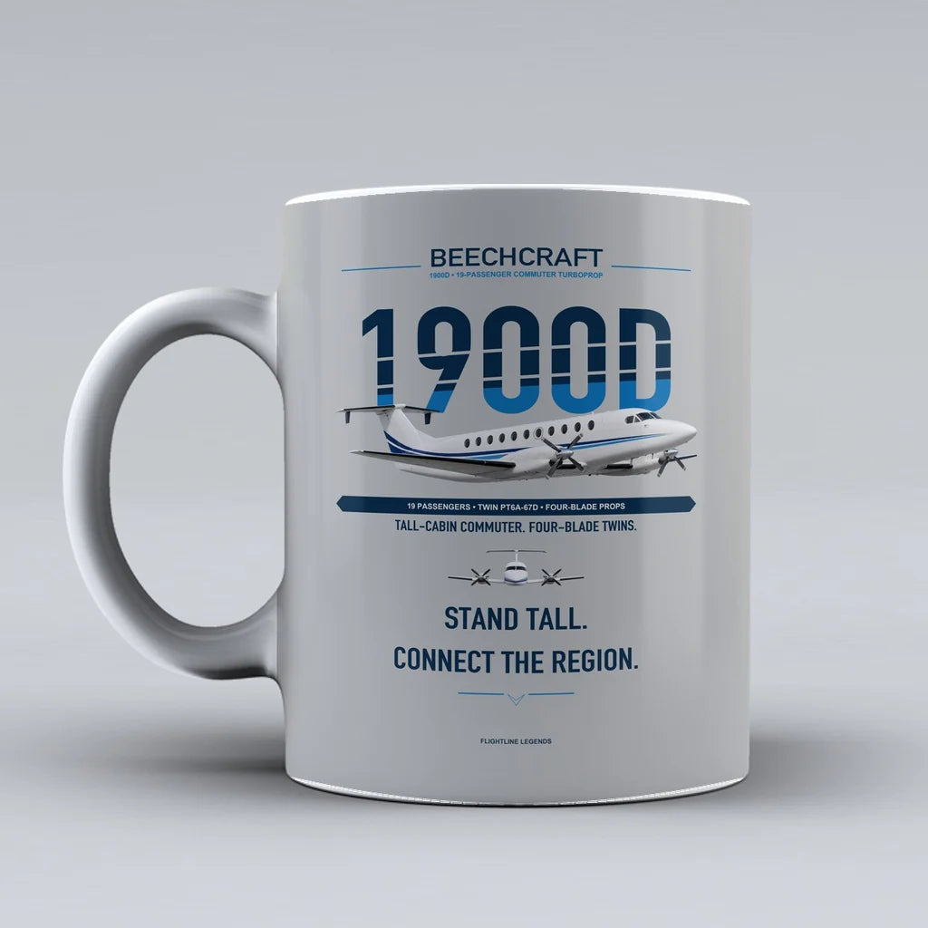 1900D Mug design on light gray beechcraft
