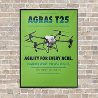 Thumbnail for DJI Agras T25 vertical canvas print - framed - light green background