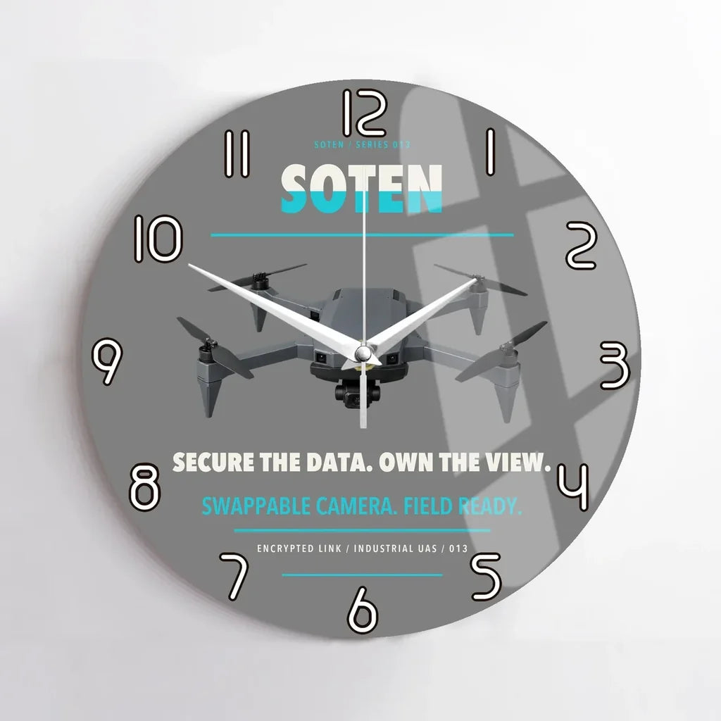 ACSL SOTEN design on gray no frame wall clock