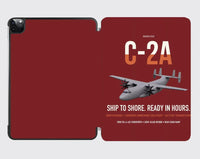 Thumbnail for C-2A Greyhound design on dark red ipad tablet case