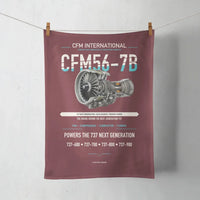 Thumbnail for CFM56-7B design on dark red towel