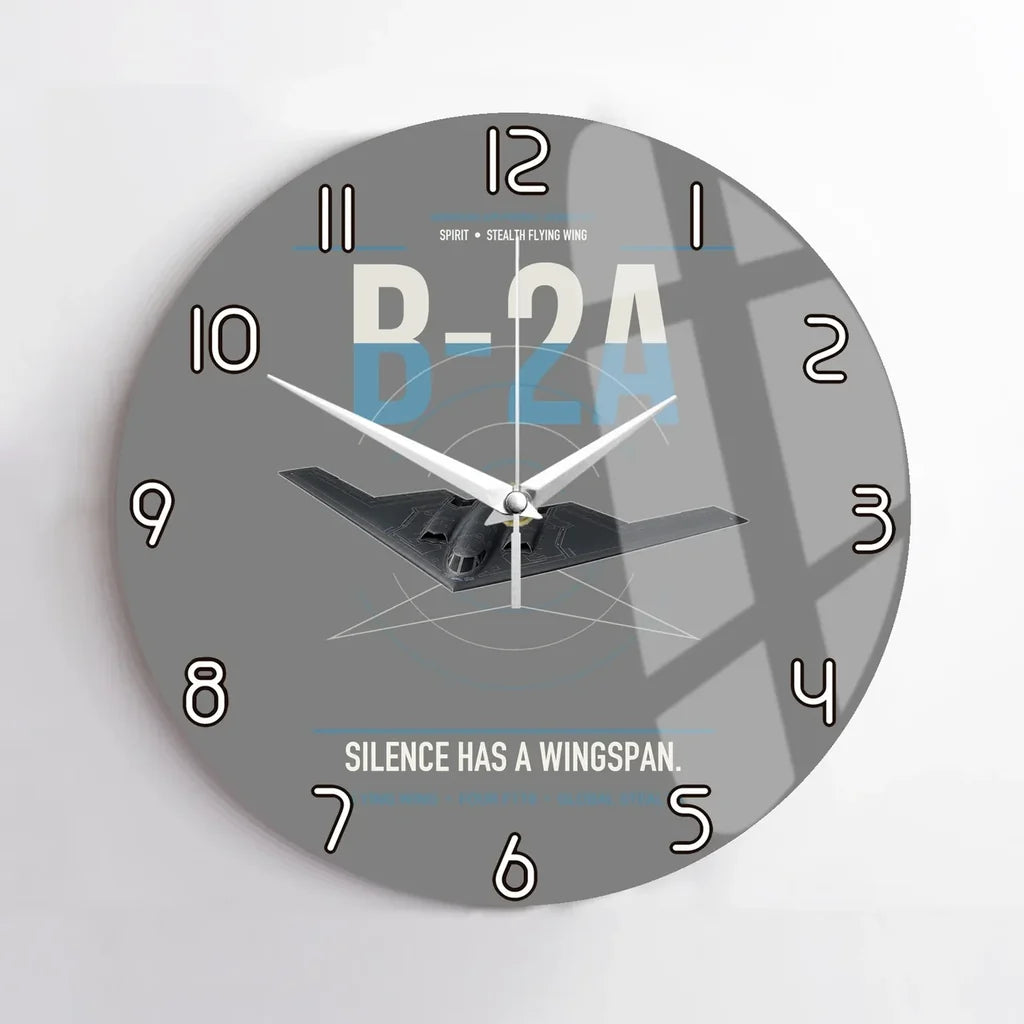 B-2A Spirit design on gray no frame wall clock
