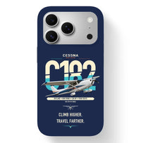 Thumbnail for Cessna 182 Skylane design on navy blue magsafe iphone case, for iPhone 17 Pro