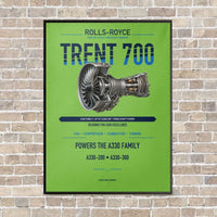 Thumbnail for TRENT 700 vertical canvas print - framed - light green background