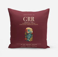 Thumbnail for Gerald R. Ford International Airport Grand Rapids (GRR) design on dark red pillow