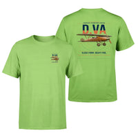 Thumbnail for Albatros D.Va design on light green t-shirt, double-side print