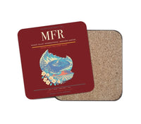 Thumbnail for Rogue Valley International–Medford Airport (MFR) design on dark red 1 piece coaster