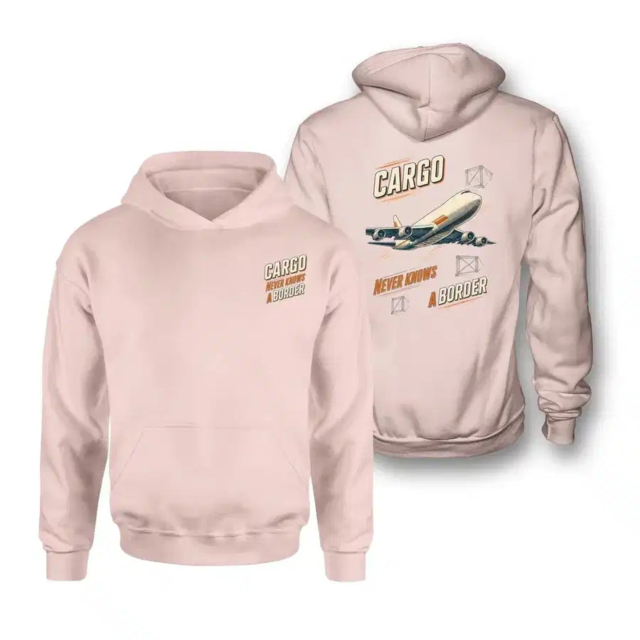 SIGNAL 581 - Cargo Never Knows A Border - Double-Side Hoodie design on pink double side hoodie