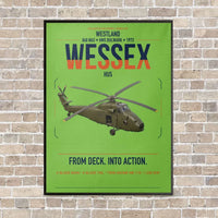 Thumbnail for Westland Wessex HU5 vertical canvas print - framed - light green background