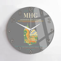 Thumbnail for Mannheim City Airport (MHG) design on gray no frame wall clock