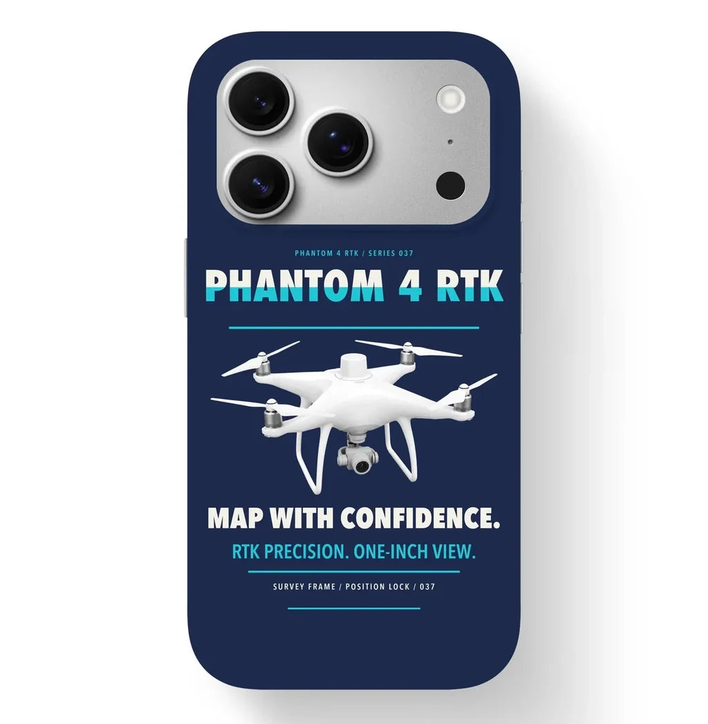 DJI Phantom 4 RTK Case design on navy blue iphone case