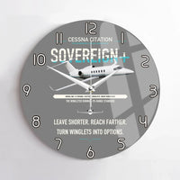 Thumbnail for Cessna Citation Sovereign+ design on gray no frame wall clock