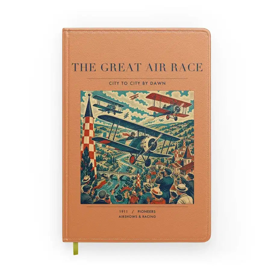 VINTAGE G4003 - The Great Air Race - Designed Notebooks design on orange