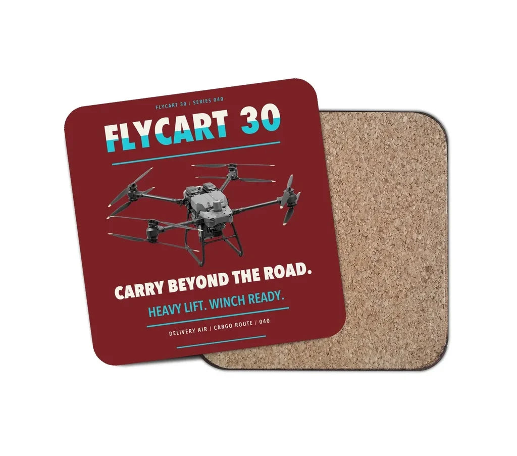 DJI FlyCart 30 design on dark red 1 piece coaster