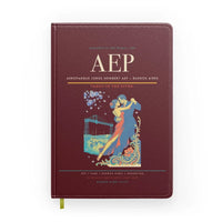 Thumbnail for Aeroparque Jorge Newbery (AEP) design on dark red notebook