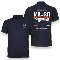 Thumbnail for KA-6D Intruder design on navy blue double-side polo t-shirt, double-side print