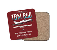 Thumbnail for Socata TBM 850 design on dark red 1 piece coaster