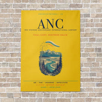 Thumbnail for Ted Stevens Anchorage International Airport ANC vertical canvas print - no frame - yellow background