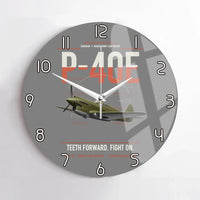 Thumbnail for P-40E Warhawk design on gray no frame wall clock