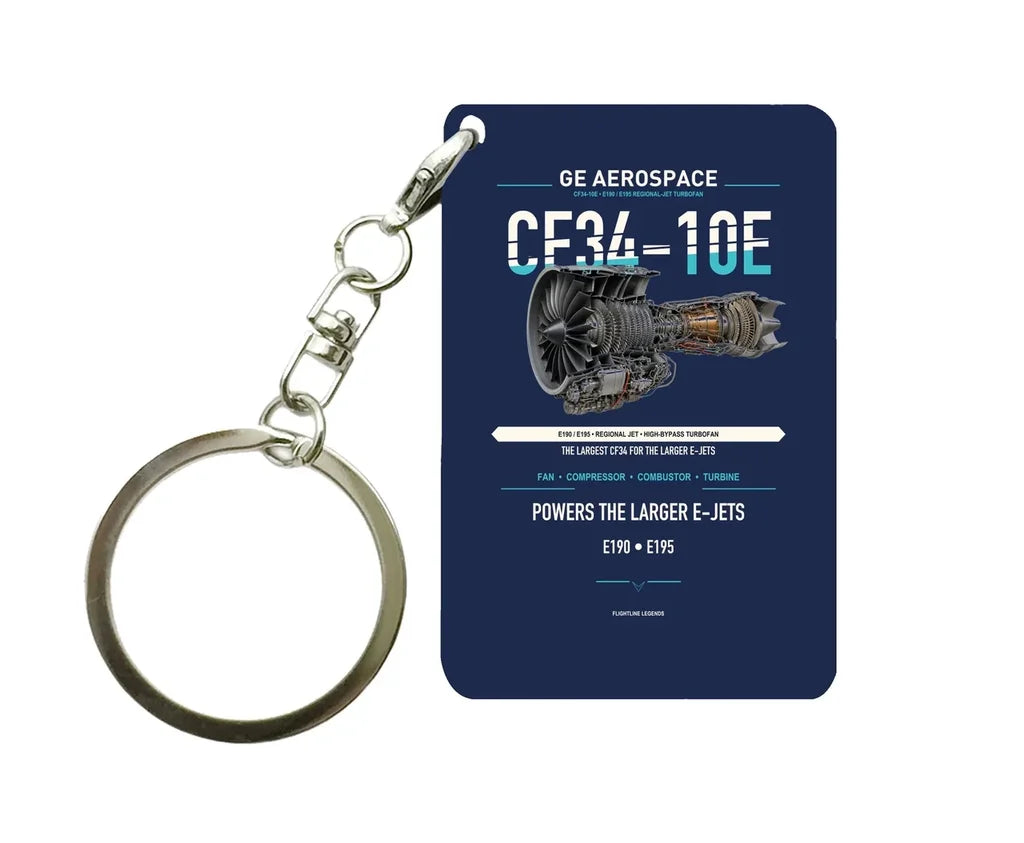 CF34-10E Key Chain design on navy blue key chain