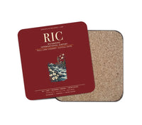 Thumbnail for Richmond International Airport (RIC) design on dark red 1 piece coaster