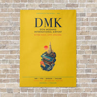 Thumbnail for Don Mueang International Airport Bangkok DMK vertical canvas print - no frame - yellow background