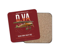 Thumbnail for Albatros D.Va design on dark red 1 piece coaster