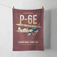 Thumbnail for Curtiss P-6E Hawk design on dark red towel