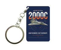 Thumbnail for Dassault Mirage 2000C RDI design on navy blue designed key chain, double-side print