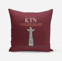 Thumbnail for Ketchikan International Airport (KTN) design on dark red pillow