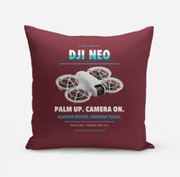 Thumbnail for DJI Neo design on dark red pillow
