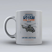 Thumbnail for Airbus H215M design on light gray ceramic mug, double-side print