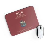 Thumbnail for Buffalo Niagara International Airport (BUF) design on dark red rectangle mouse pad