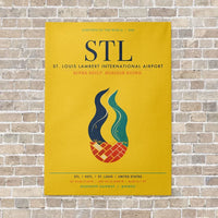 Thumbnail for St. Louis Lambert International Airport STL vertical canvas print - no frame - yellow background