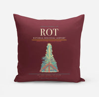 Thumbnail for Rotorua Regional Airport (ROT) design on dark red pillow