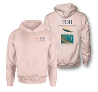 Thumbnail for Bodensee-Airport Friedrichshafen (FDH) design on pink double-side hoodie
