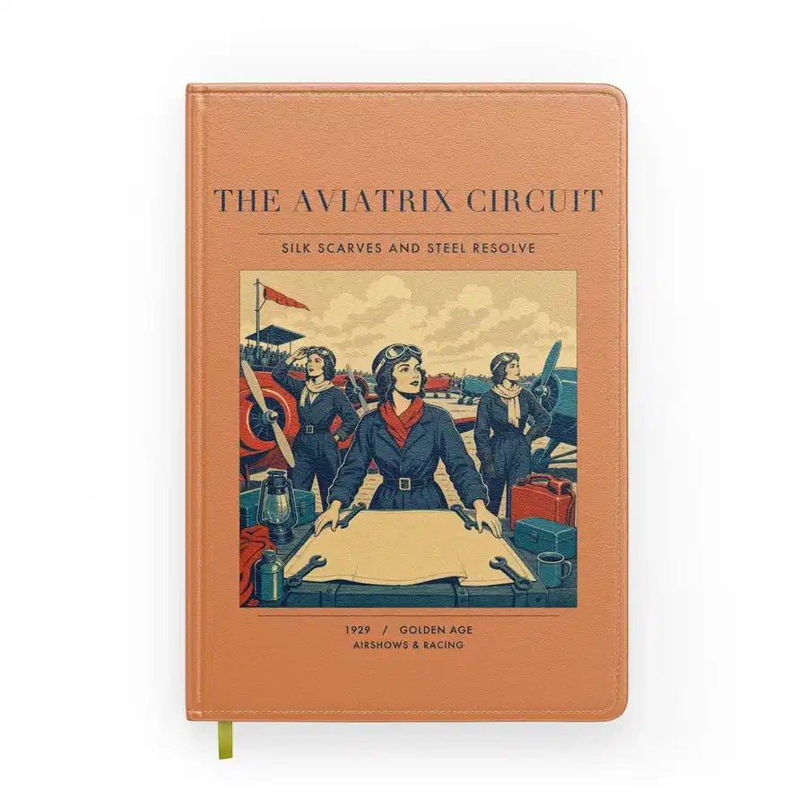 VINTAGE G4164 - The Aviatrix Circuit - Designed Notebooks design on orange
