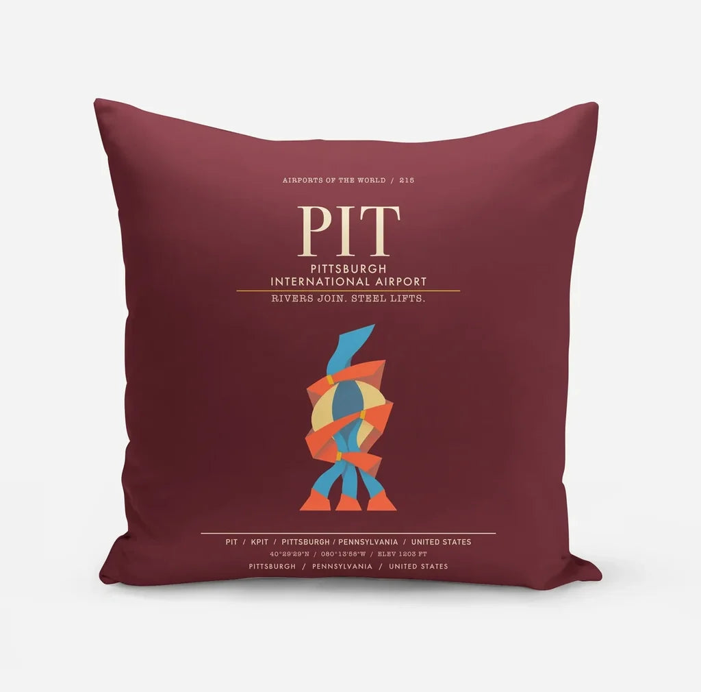 Pittsburgh International Airport PIT - Dark Red