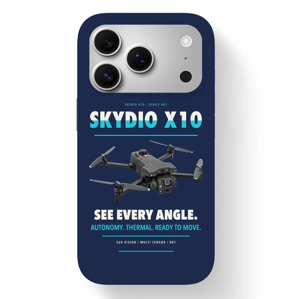 Skydio X10 Case design on navy blue iphone case