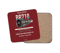 Thumbnail for BR710 design on dark red 1 piece coaster