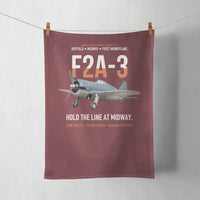 Thumbnail for F2A-3 Buffalo Hold the Line at Midway design on dark red towel