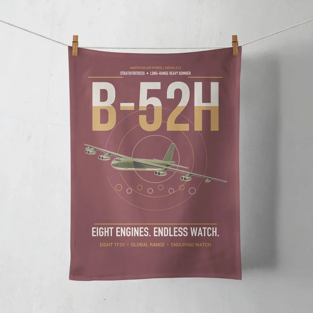 B-52H Stratofortress design on dark red towel