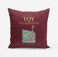 Thumbnail for Sydney–J.A. Douglas McCurdy Airport (YQY) design on dark red pillow