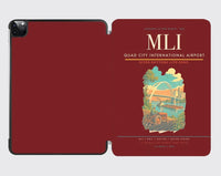 Thumbnail for Quad City International Airport (MLI) design on dark red ipad tablet case