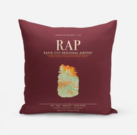 Thumbnail for Rapid City Regional Airport (RAP) design on dark red pillow
