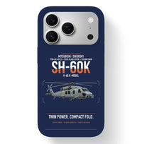 Thumbnail for Mitsubishi Sikorsky SH-60K design on navy blue magsafe iphone case, for iPhone 17 Pro