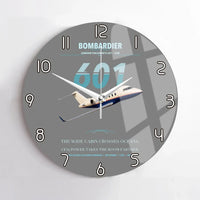 Thumbnail for Bombardier Challenger 601 design on gray no frame wall clock