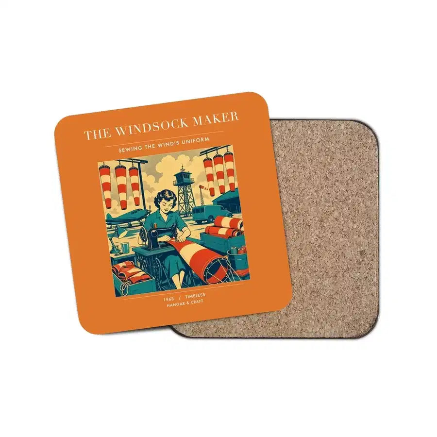 The Windsock Maker - Designed Coasters design on orange 1-piece