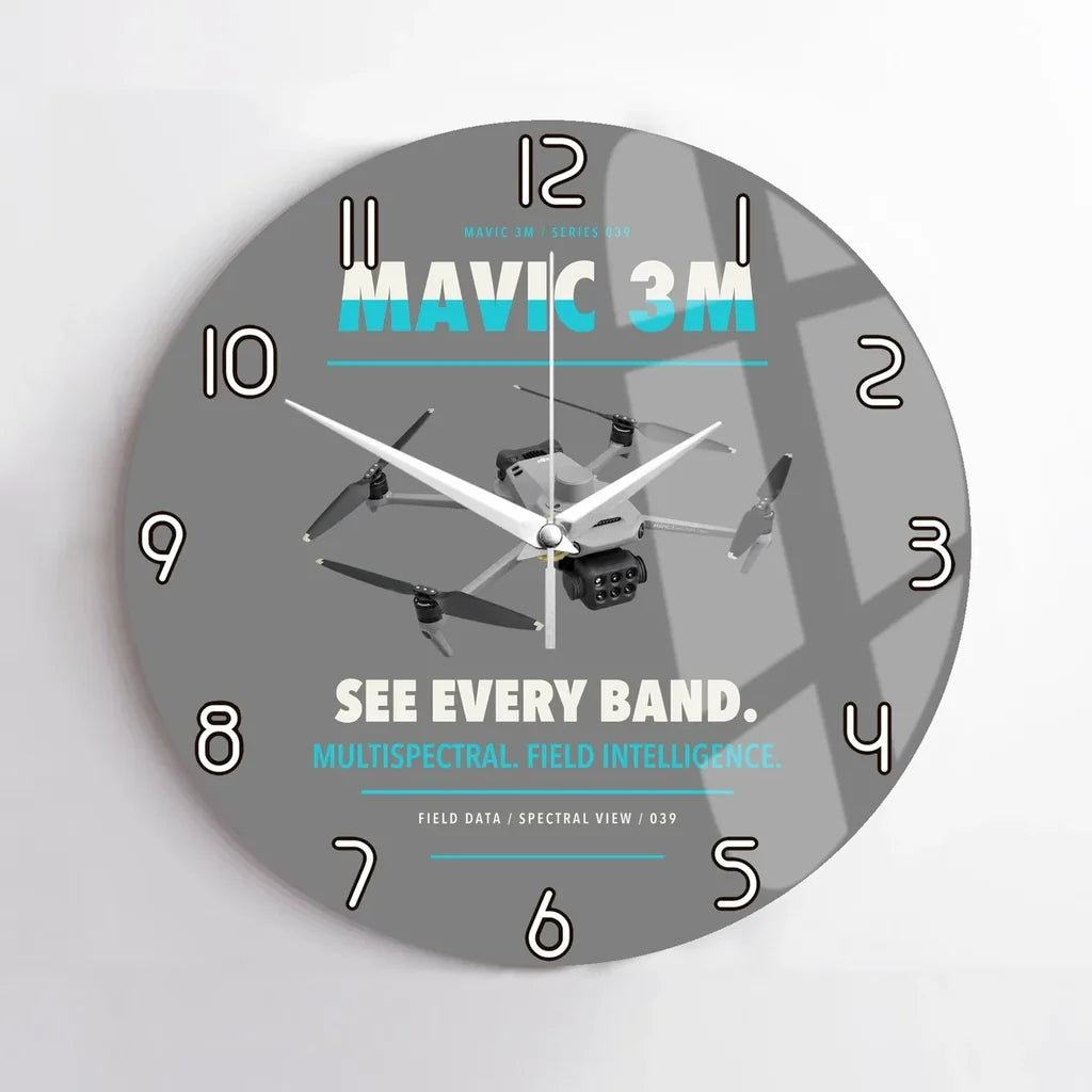 DJI Mavic 3 Multispectral design on gray no frame wall clock